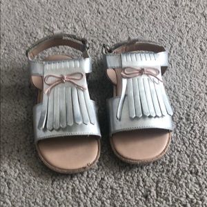 Silver w/ pale pink bow sandal